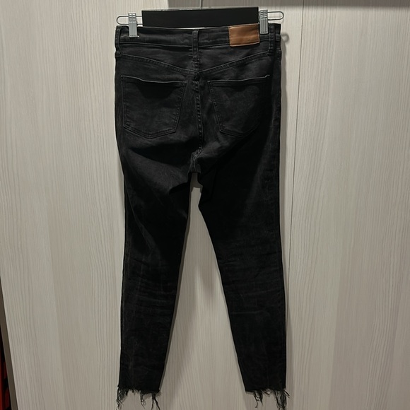Madewell Women's 9" high-Rise Skinny Exposed Button Fly Raw Hem Black Jeans 26 - Picture 8 of 9